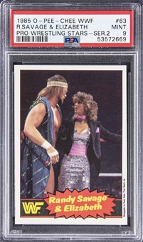1985 O-Pee-Chee WWF Pro Wrestling Stars Series 2 #63 Randy Savage & Elizabeth - PSA MINT 9